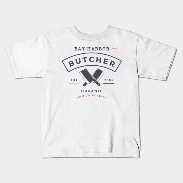 Bay Harbor Butcher Parody Logo Kids T-Shirt by Nostalgia*Stuff